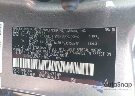 2019 Toyota Sienna Xle Premium 7 Passenger from USA, damaged, VIN 5TDDZ3DC8KS211637